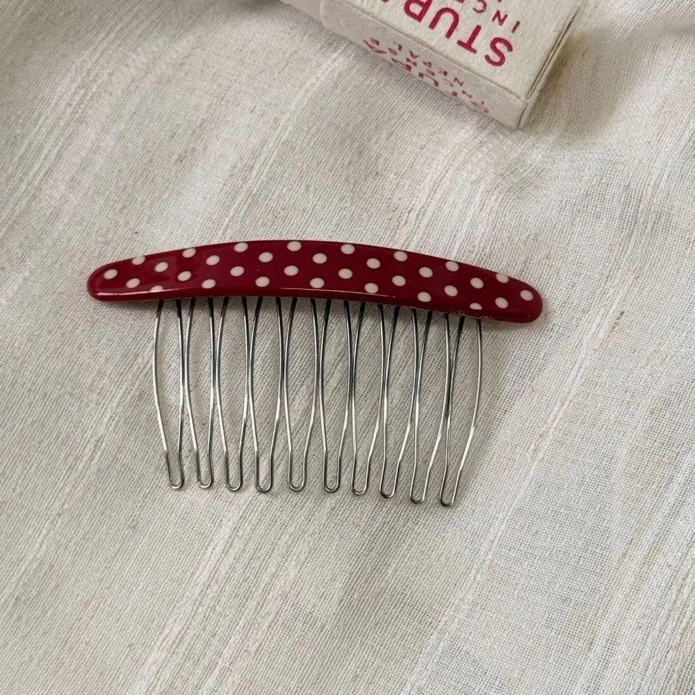 Polka Dot Comb Clip Non-Slip Bangs Hair Clip New Hair Side Combs  for Princess Hair Accessories
