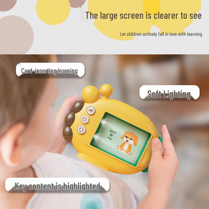 Bilingual Educational Flashcards Reader: Early Learning and Cognitive Development Toy for Children