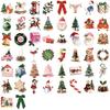 50 Cartoon Christmas Aesthetic Sticker Sheets for Decoration - Waterproof & Ideal for Guitars, Notebooks, Luggage, DIY Projects