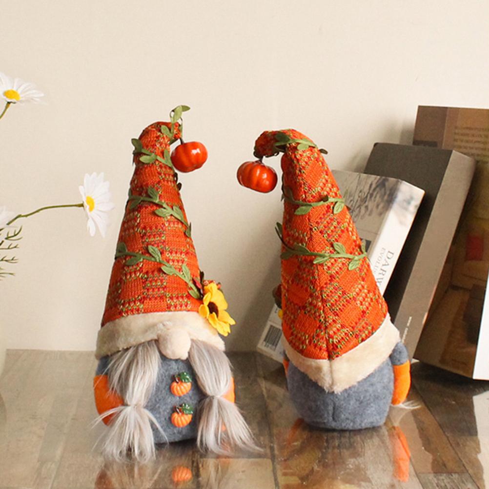 Pumpkin Sunflower Faceless Doll Gnome Ornament Window Display Decor