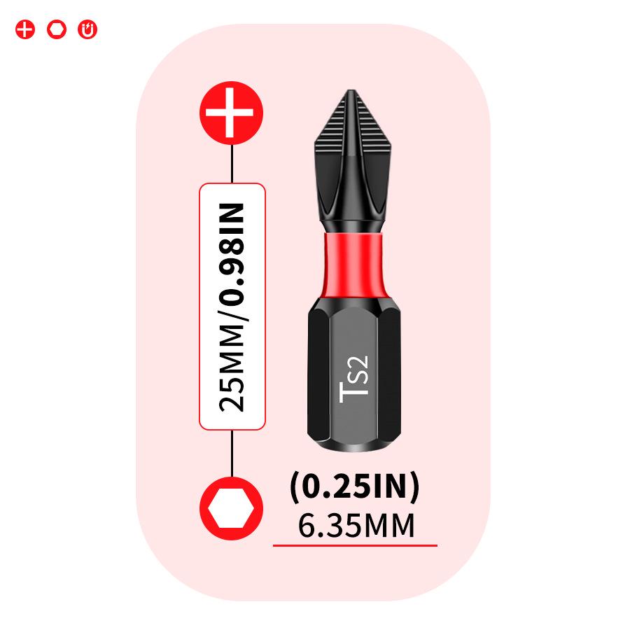 PH2 Magnetic Anti-Slip Phillips Screwdriver Bit Set, 25-150mm, High Hardness Electric Screwdriver Heads