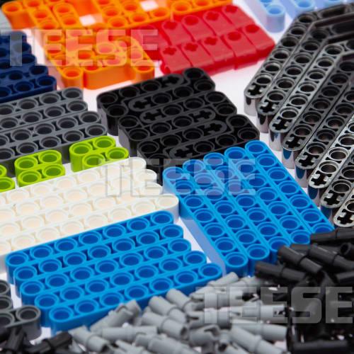 TEESE 430ks Technic Beam Rám čep nápravy Kompatibilní s díly LEGO Technic pro projekty STEM-MOC-Technic Hromadné bloky (Náhodná barva)