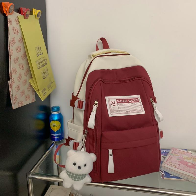 The schoolbag is high-value, fresh and cute, the schoolbag is casual, simple and light, and the commute is versatile and large capacity.
