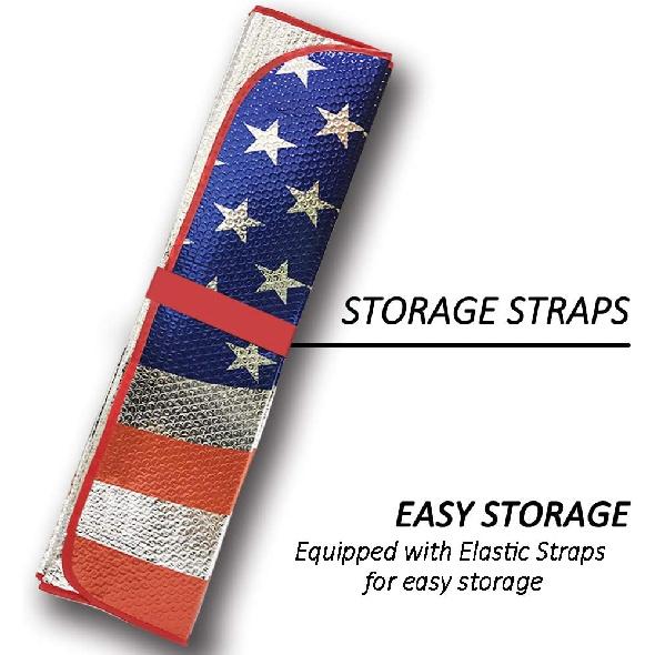 Big Hippo Sun Shade, Windshield Sun Shade American Flag Sunshades Keep Vehicle Cool Protect Your Car From Sun Heat & Glare Best UV Ray Visor