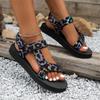 Sandalias Romanas Ligeras de Talla Grande con Estampado de Leopardo para Mujer Primavera/Verano 2024: Calzado exterior plano casual, cómodo, versátil