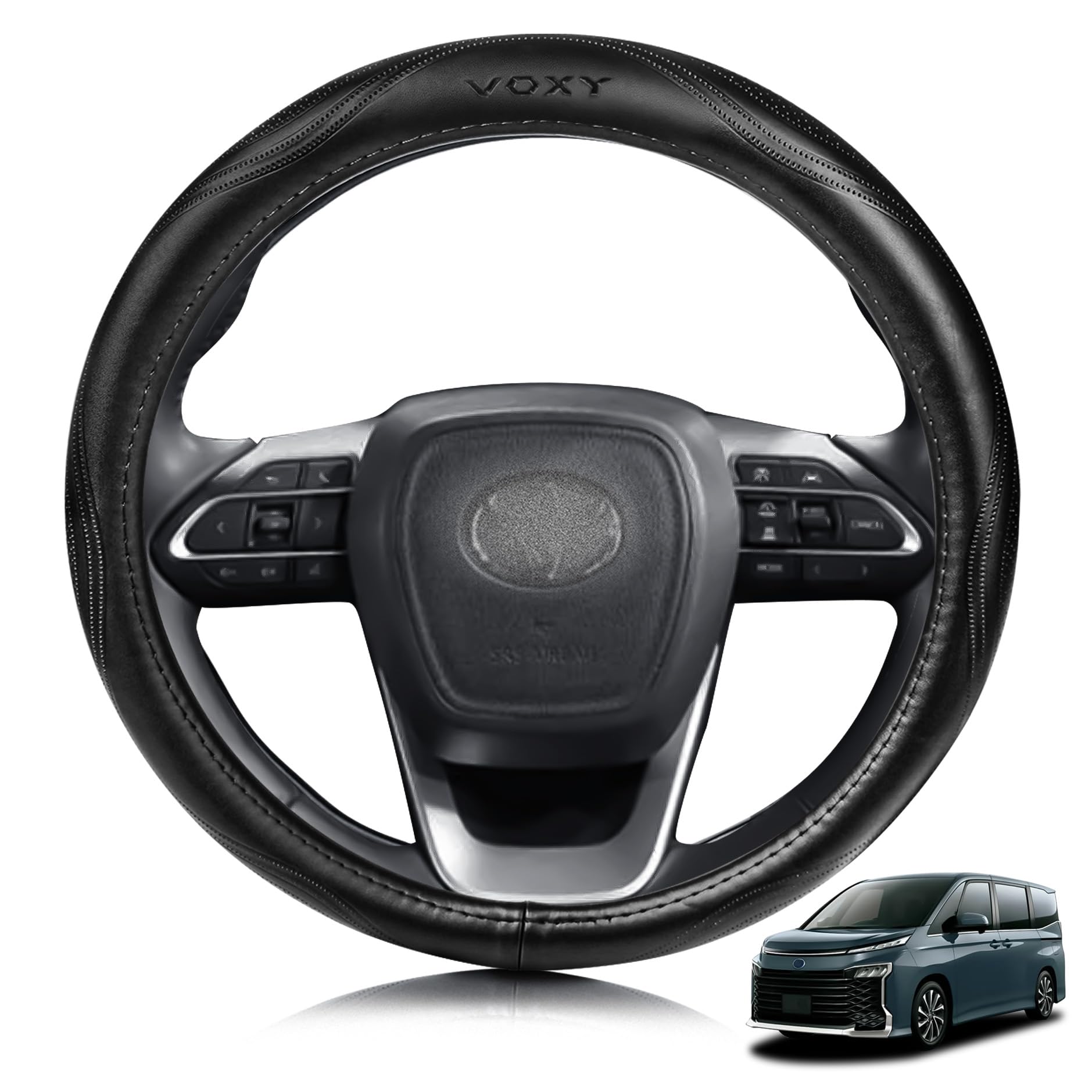 

ElitingCar Подходит для Toyota VOXY Серии 70 Серии 80 Серии 90 Чехол на руль Премиальная Натуральная Кожа Чехол на руль Стильный Дизайн чёрный