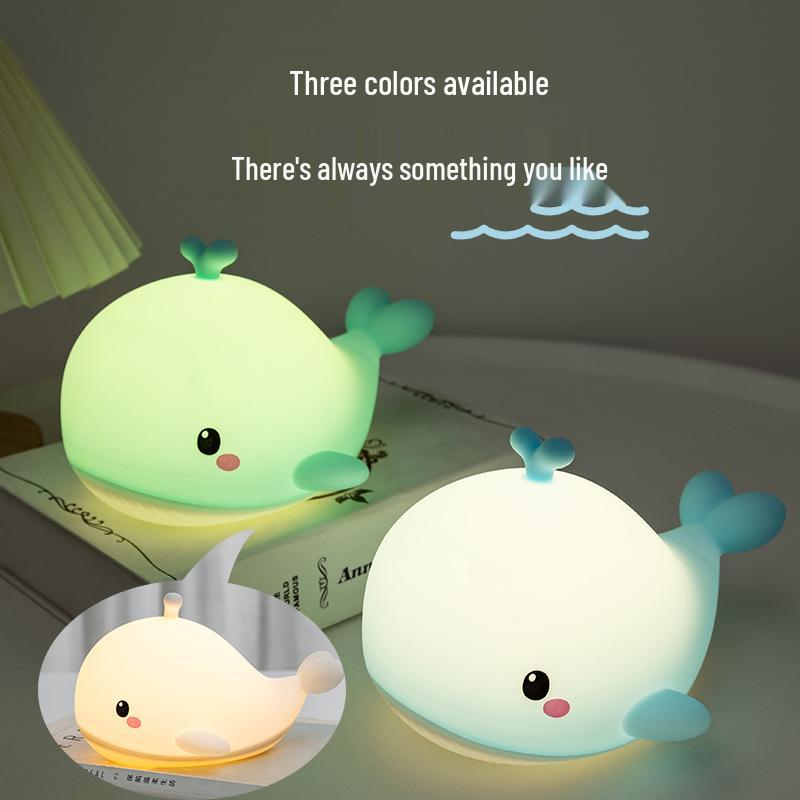 Whale Silicone Night Light: USB Rechargeable Tap Light for Kids' Bedroom - Perfect Sleep Companion and Birthday Gift