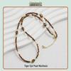 Elegant Natural Tiger Eye Stone Pearl Choker Necklace - High-End Fashion Statement for Women