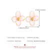 Soft Pink Enamel Flower Stud Earrings with Gold Tone Accents for Women Elegant Style