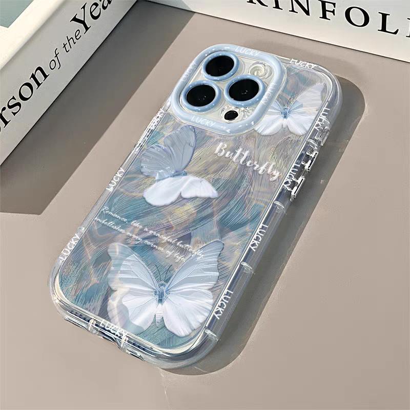 Butterfly Phone Case For iPhone 15 Funda iPhone 11 13 14 12 16 Pro Max XR X Xs 7 8 Plus 6 SE 15pro 13pro Silicone Soft TPU Cover