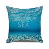 Seascape Theme Decorative Pillow Case Letter Beach Ocean Animals and Plants Home Hotel Living Room Sofa Cushion Cover