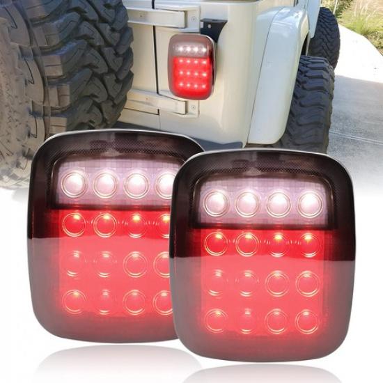 

16 LED Rear Tail Lights Brake Lamps Turn Stop Reverse for Jeep Wrangler TJ CJ