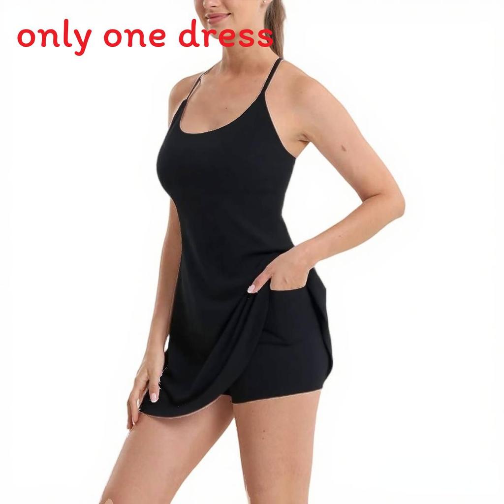 Summer Sleeveless A Line Dress With Removable Padded Shorts For Casual Wear