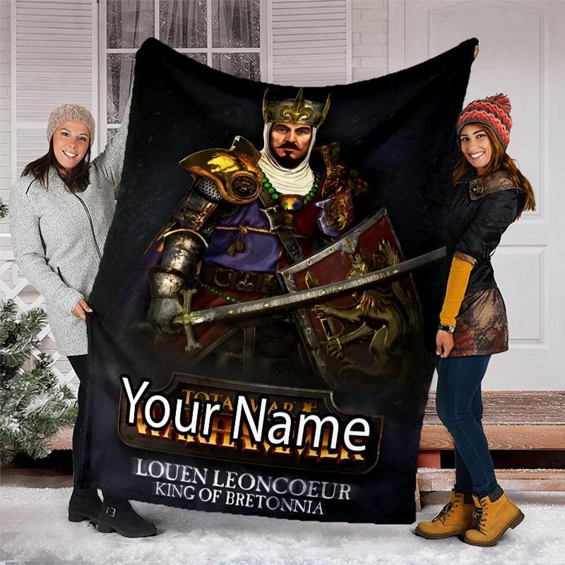 Custom Name Total War Warhammer Theme Printed Blanket - Perfect for Couch, Bed, Travel & Outdoor Use | Machine Washable, Cozy & Durable.