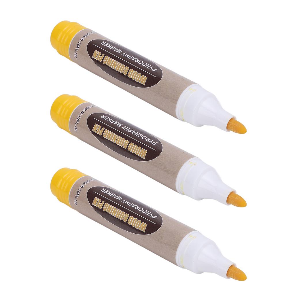 3 Pcs 3ml Scorch Marker Pen Multi Purpose Wood Burning Pen for Crafts Art Drawing Design