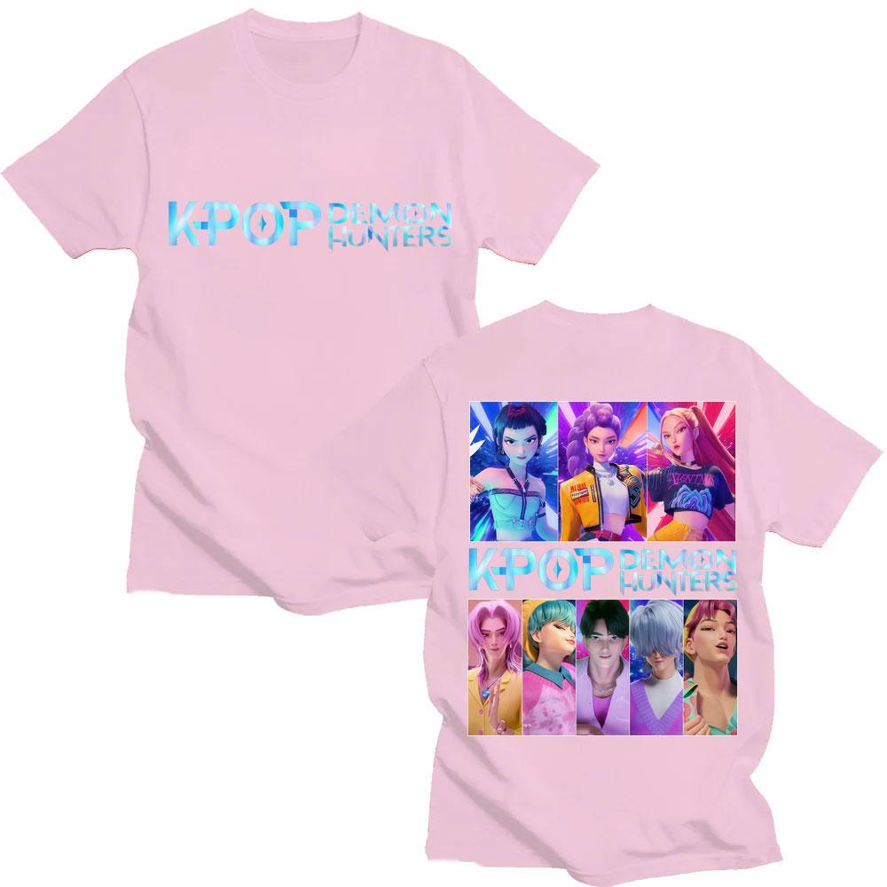 KPop Demon Hunters Huntrix Saja Boys Graphic T-shirts Men Women Fashion Manga Short Sleeve Oversized 100% Cotton Casual T Shirts