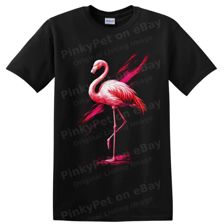 Flamingo T Shirt Pink Tropical Bird Watercolor Graphic Art Nature Lovers Tee