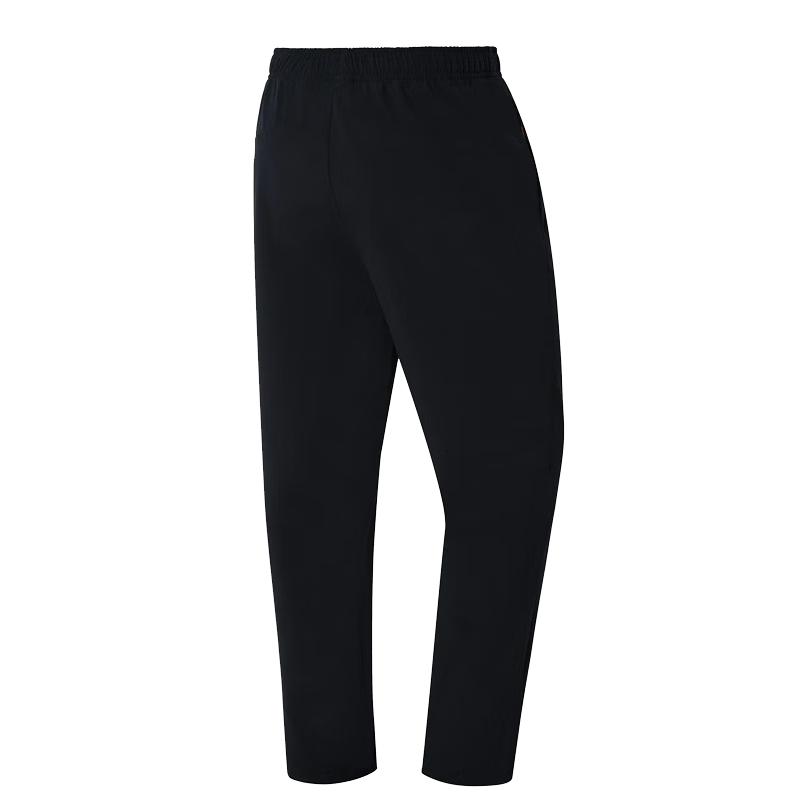 Li Ning Fleece Lined Thick Warm Solid Color Casual Elastic Fitness Nine Point Sports Pants Unisex Pants Black AYKT315-1