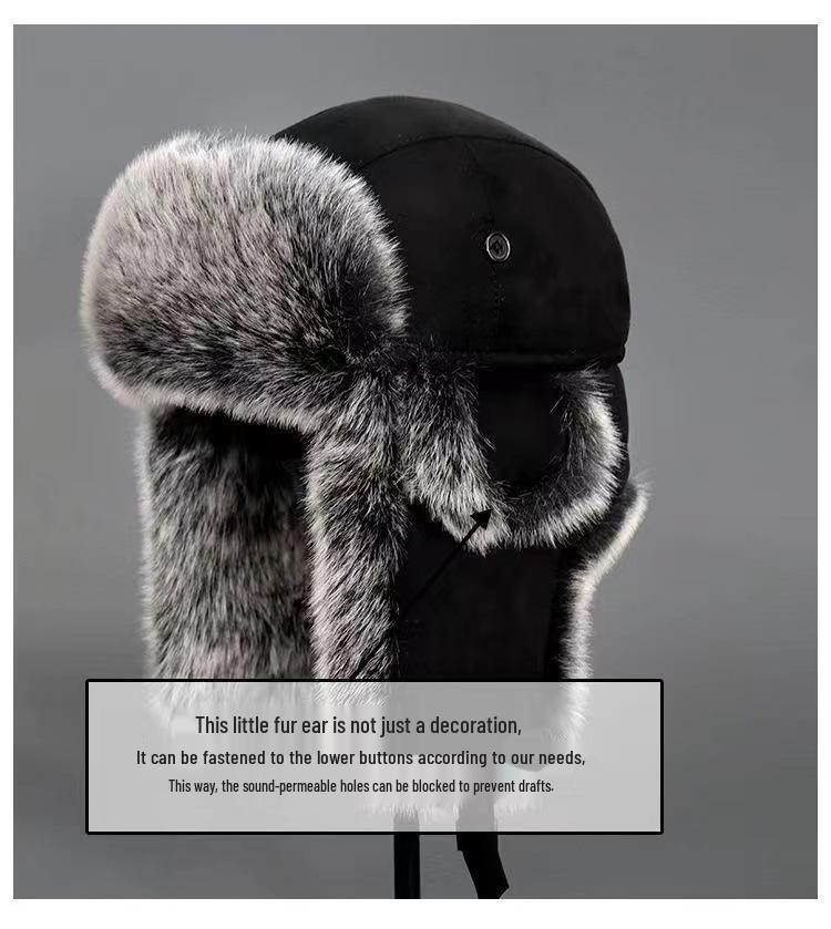 Gorro de Esquí Grueso para Hombre: Estilo Lei Feng de Otoño/Invierno, Protección para las Orejas, a Prueba de Frío, Algodón, para Ciclismo al Aire Libre