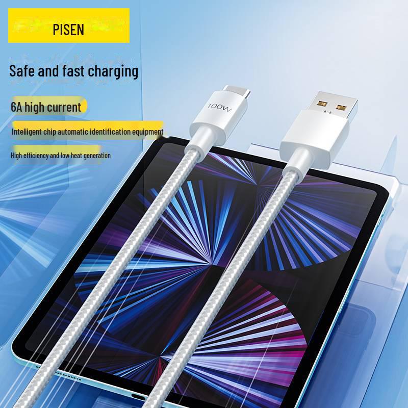 PISEN Type-C Data Cable: 100W & 66W Super Fast Charging for Xiaomi, Vivo, and Android Devices