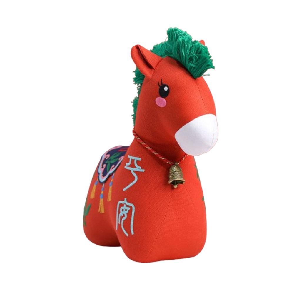 

Принт с надписью «Удачи» 2026 Лошадь Мягкие игрушки 12/15/22/32см Пони Плюшевая кукла Подарок на фестиваль 12cm оранжевый