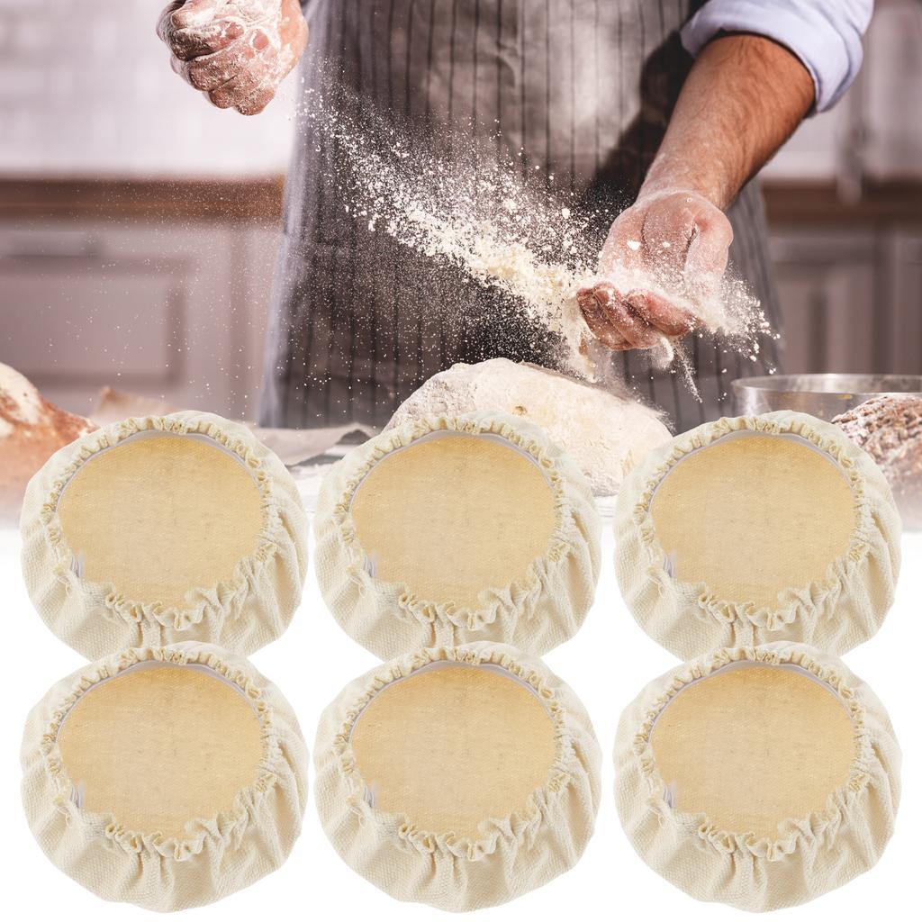6Pcs Sourdough Starter Jar Covers 7.6cm To 10.1cm Elastic Cloth Sourdough Fermentation Jar Lid Breathable Reusable Cloth Jar Lid
