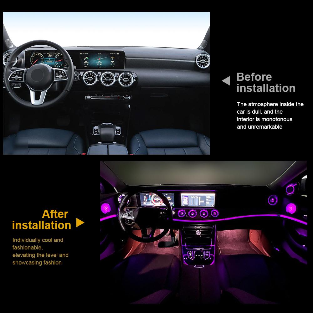 For Mercedes Benz E-Class W213 E200 E220d 2016-2025 Led Turbine Nozzle 64 Colors Outlet Turbo Ambient Light Interior Air Vent