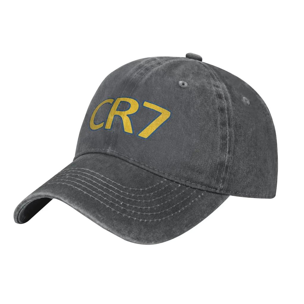 Vintage Number CR7 Football Baseball Caps for Men Women Distressed Denim Snapback Hat Soccer Outdoor Travel Soft Caps Hat