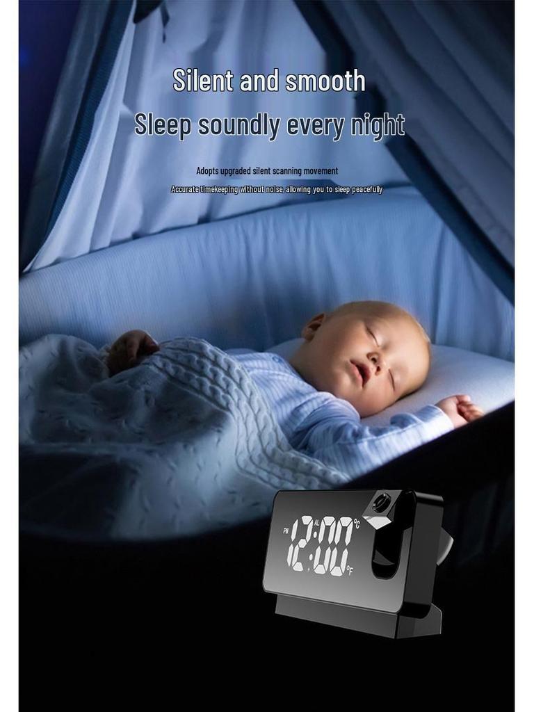 Multifunctional LED Projection Alarm Clock with Large Screen