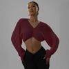 2025 European & American Fashion V-Neck Cropped Knit Sweater