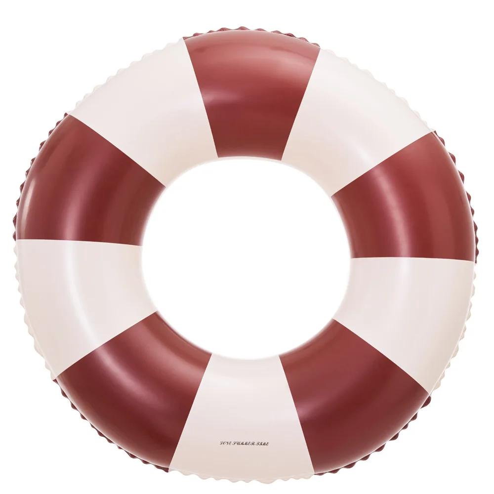 Striped Retro Inflatable Toys Swimming Ring PVC Thickened Floating Underarm Circle Summer Outdoor Beach Pool Accessories