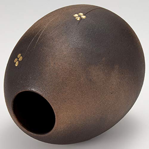 Marui Seito Shigaraki Ware Hechimon Ceramic Vase with Jujube Flower Pattern, Approximately 15.5cm Tall, Made in Japan, Product Number MR-1-5551