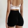 Women's High-Waist Honey Peach Quick-Dry Seamless Fitness Shorts with Hip-Lifting Design