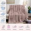 Brown Background with Bow Stripes Flannel Blanket Warm Soft Halloween Christmas Couch Warm Cozy Decorative Decor for All Season