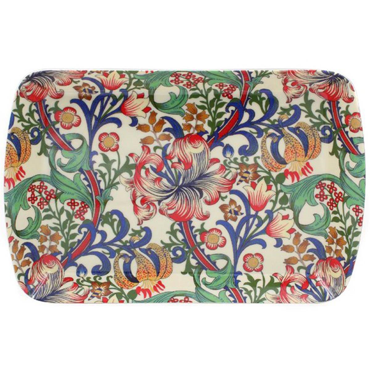 

Les Trésors De Lily [A2945] - Небольшой разноцветный поднос из меламина William Morris Collection . (Золотая лилия) - 23x15см