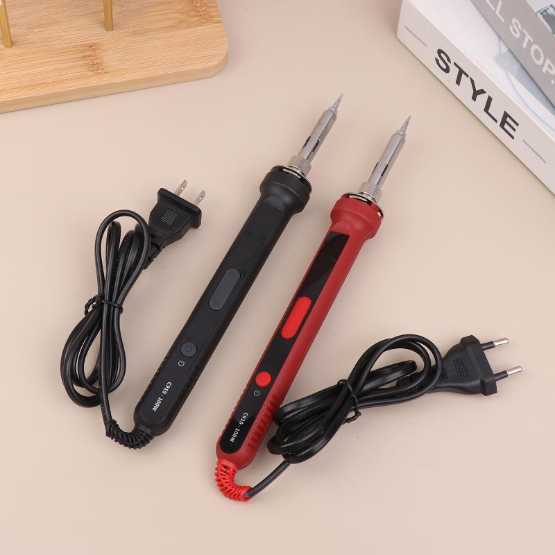 Kit de Fer à Souder Électrique Numérique 100W Ensemble 220V Température Réglable Outil de Soudure Chauffage Céramique Pointeaux de Soudure Rework
