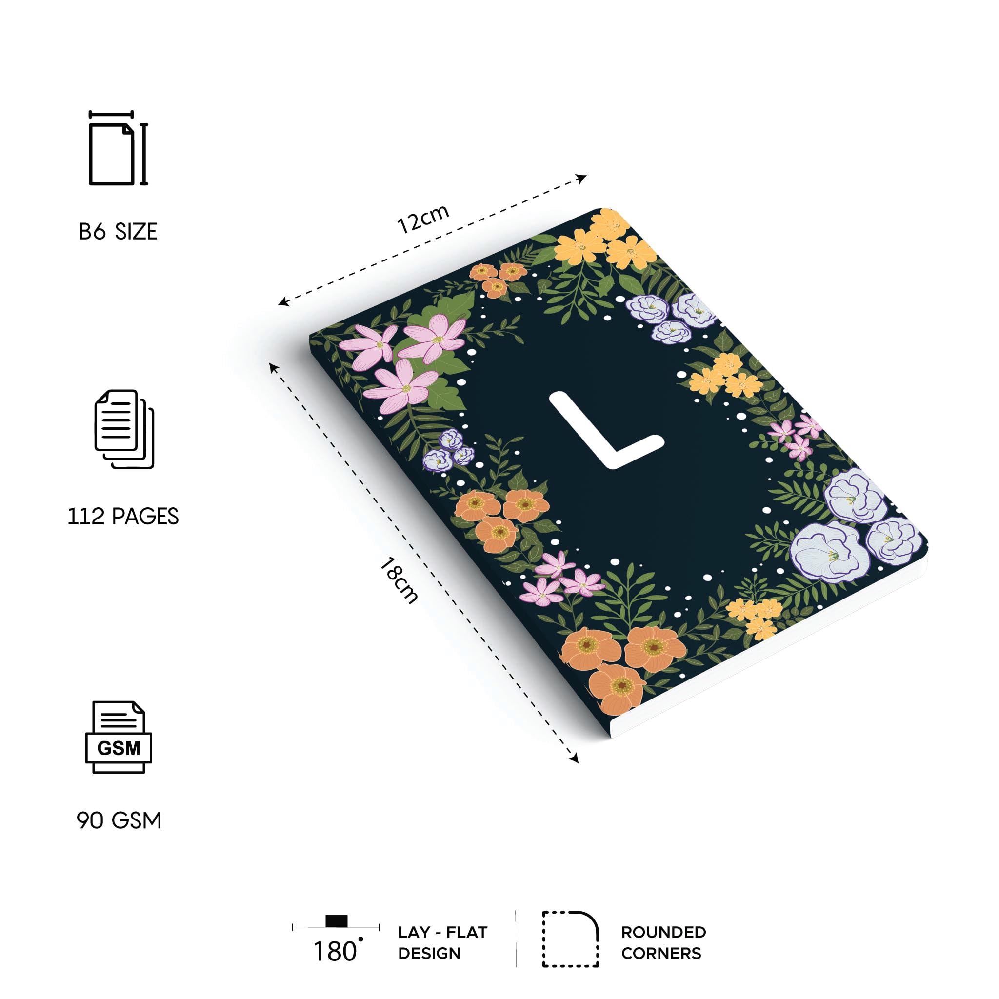 Factor Notes Notebook: B6, Ruled, Alphabet Series (L), 112 Pages