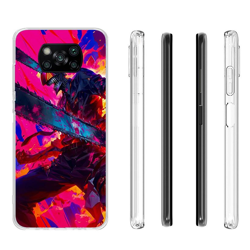 C-Chainsaw Mans Denji Phone Case For Xiaomi Poco X7 X6 X5 Pro F7 Ultra Redmi 15C 15 13 13C 12 12C 10 10A 10C 9 9A 9C 9T Shell Po