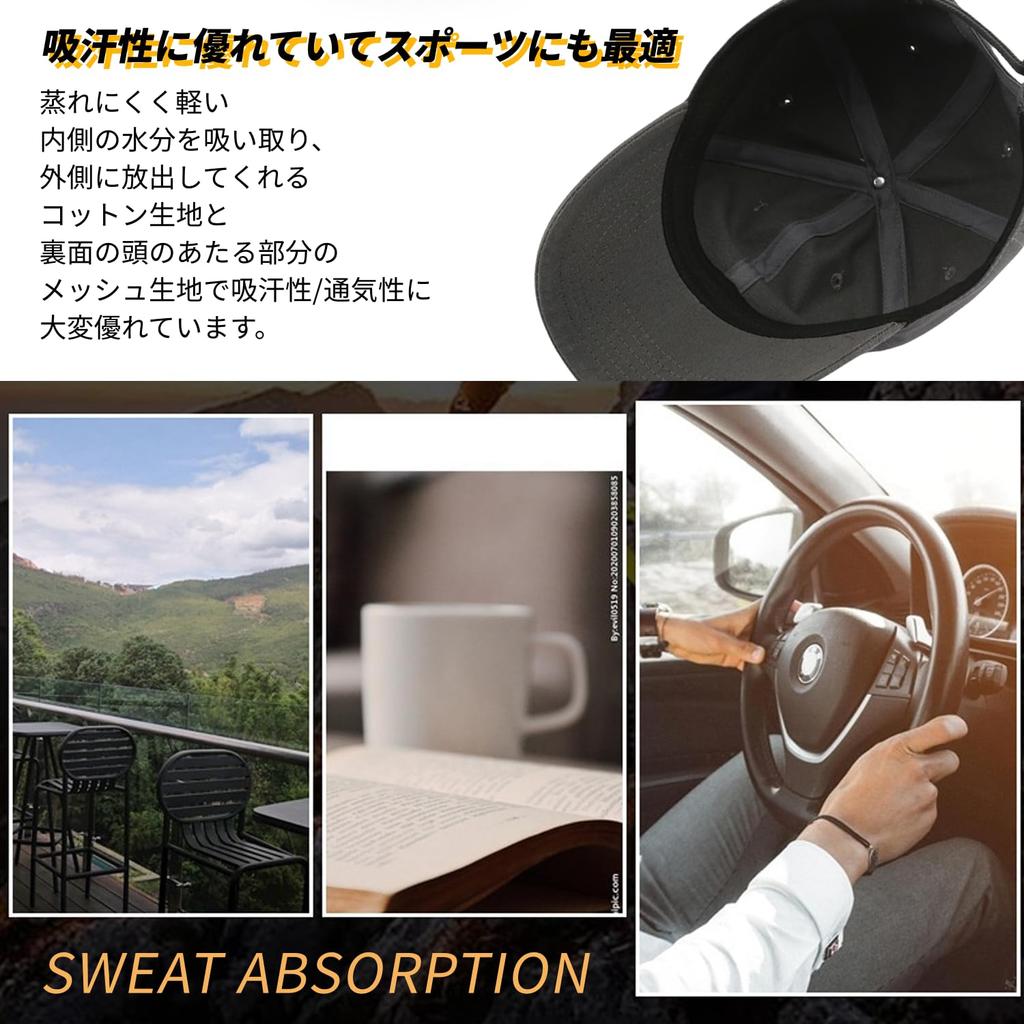 Hsdvdva Large Size Extra Deep UV Solid Baseball Black Men's Cap, 100% Cotton, Large, 60-65cm, Fit, Protection, Color, Popular, Cap, Running, Sports,