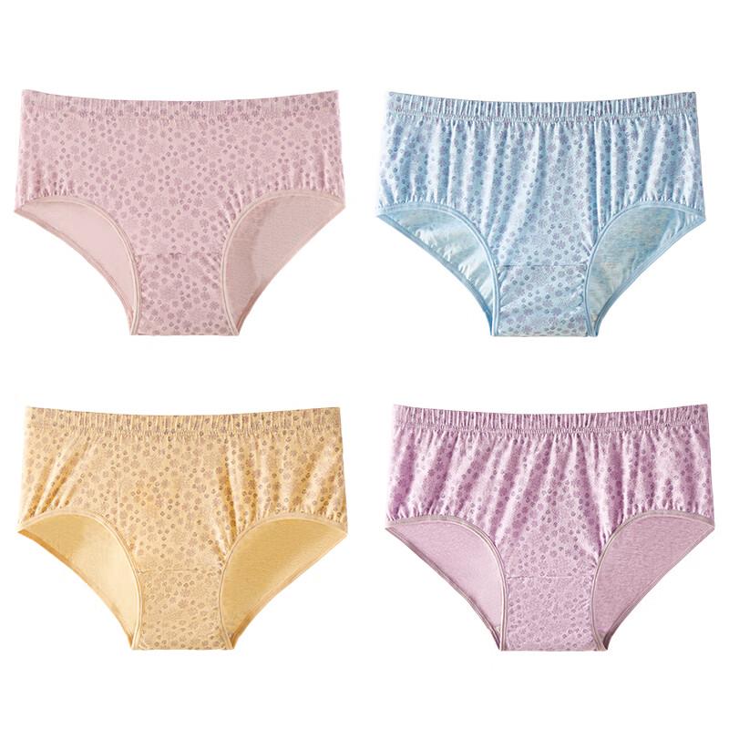 Yiershuang Women's 10A Antibacterial High Waist Cotton Briefs