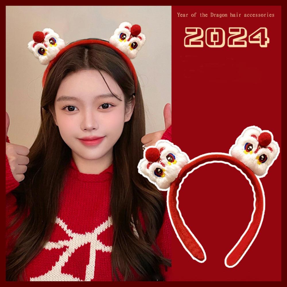 New Cloth New Year Hair Hoop Red Chinese Style Headpiece Dragon Headwear Cosplay Costume Props