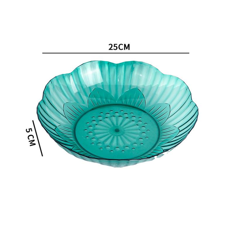 Light Luxury Style PET Fruit Plate Home Living Room Coffee Table Fruit Plate High-end Flower-shaped Dried Fruit Plate Candy Box Plate
