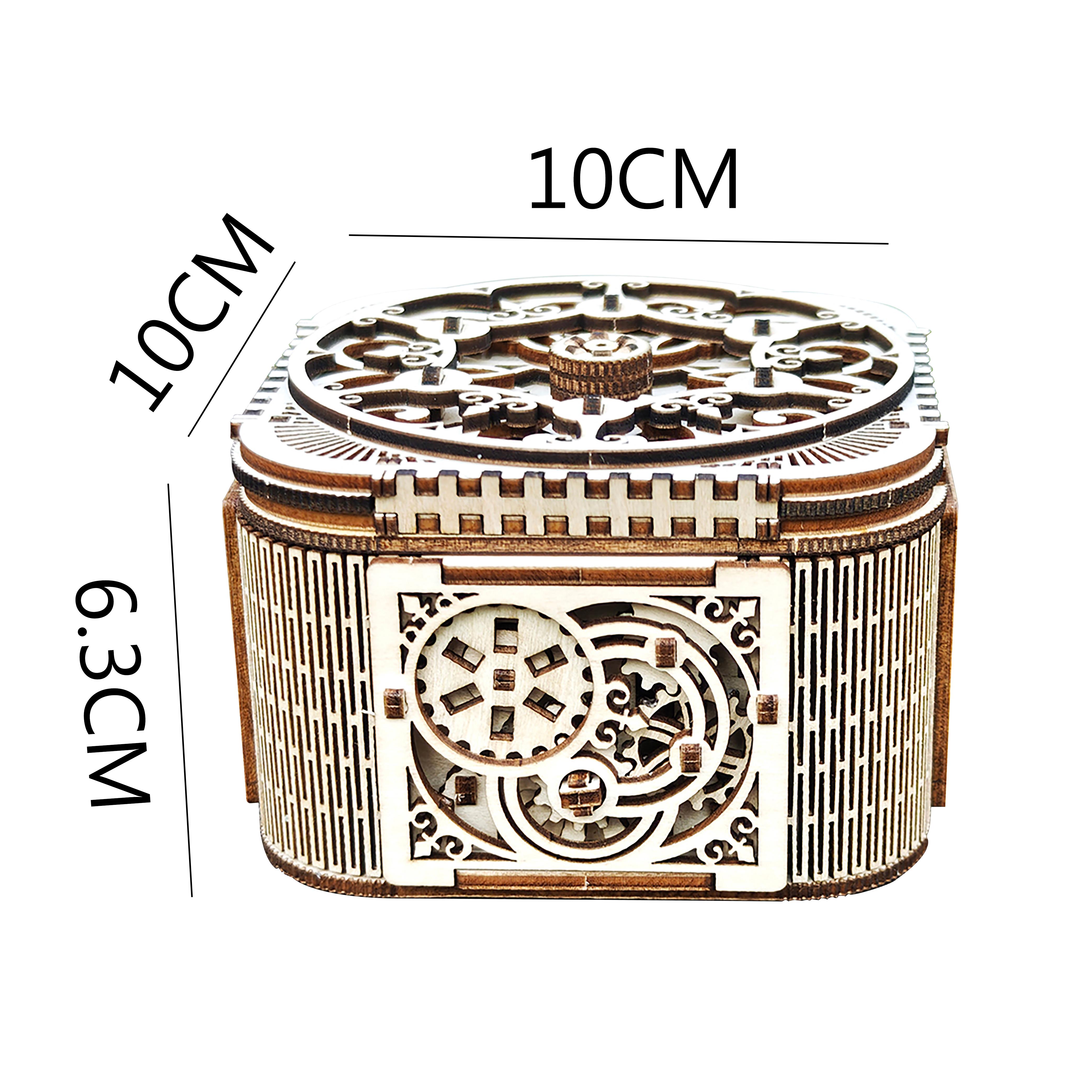 

DIY 3D Скринька зі скарбами Дерев яна головоломка Гра-збірка Подарунок Подарунок Дорослий Конструктор Скринька зі скарбами білий