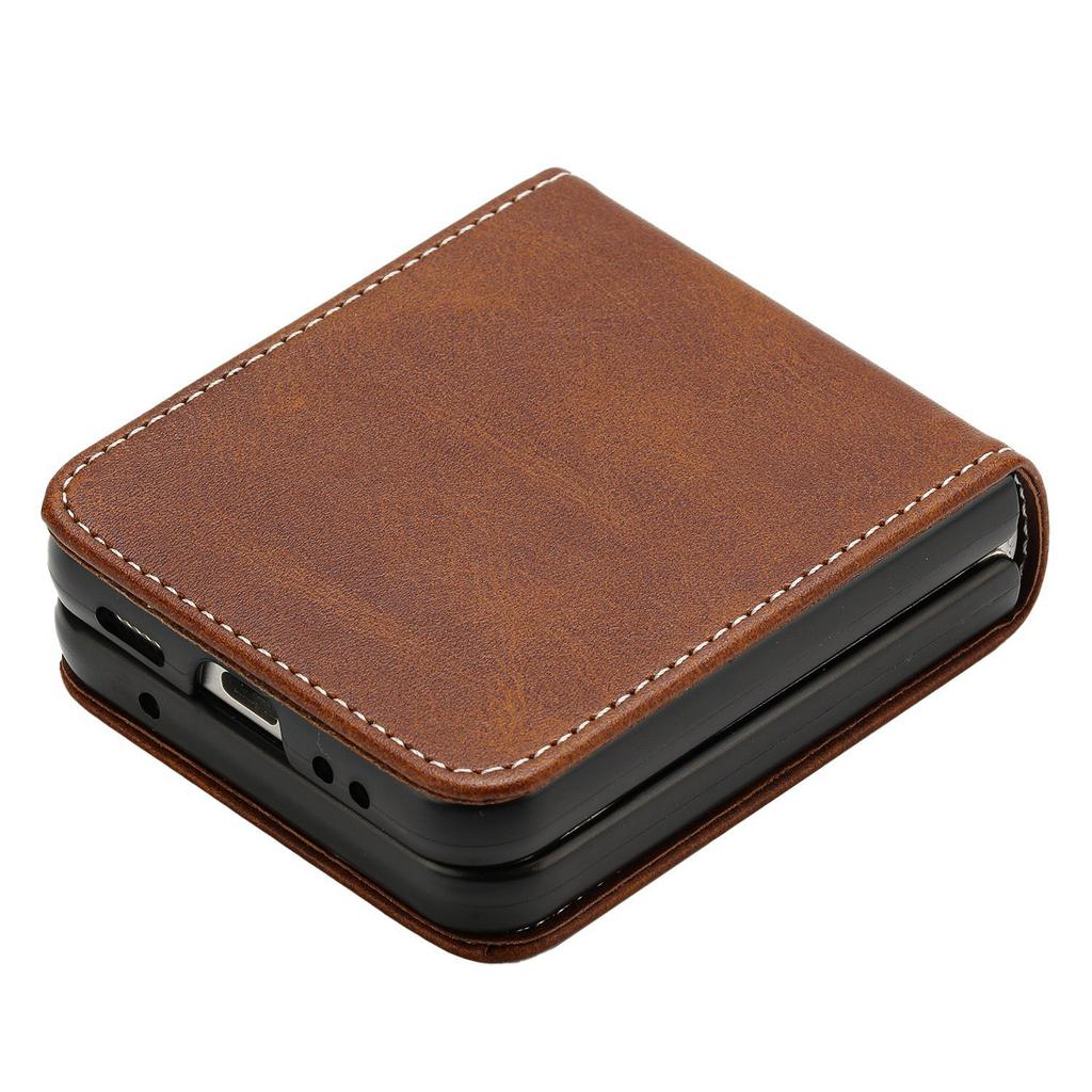 Applicable To Samsung Z Flip6 Mobile Phone Case Z Flip5 Simple Solid Color Calf Pattern Folding Protective Case Zflip4