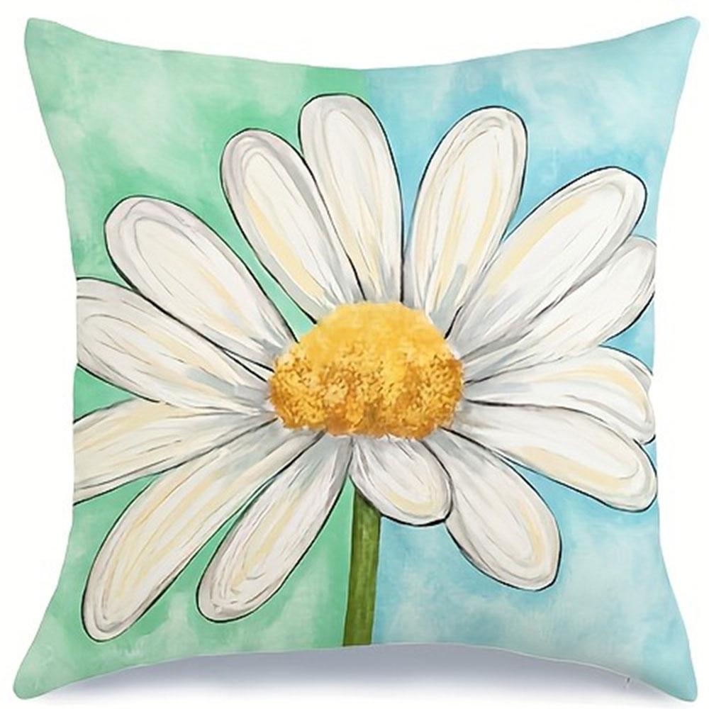 

Daisy - themed Inspirational PillowcaseBedroom Living Room Sofa Home Decor Polyester Cushion Cover with Zipper 16x16Inch