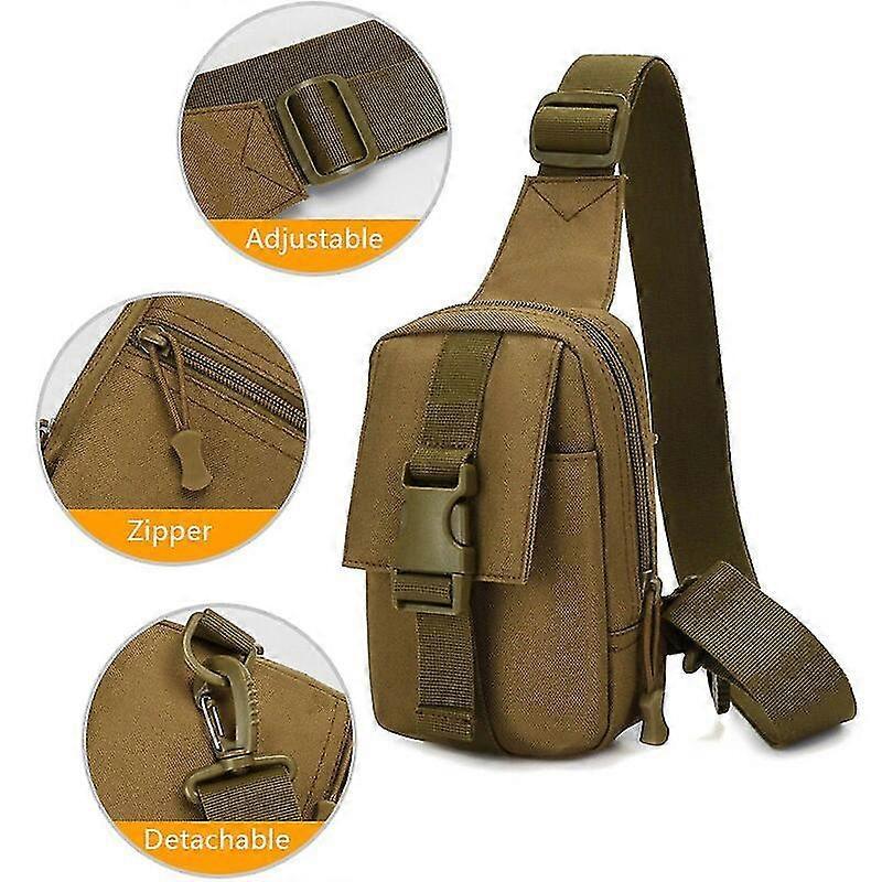 Tactical Chest Bag Military Trekking Pack Edc Sports Bag Shoulder Bag Crossbody Pack Assault Pouch For Hiking Cycling Campinga