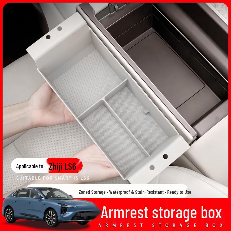 ZEEKR LS6 Armrest Silicone Storage Box - Elevated Full Coverage Console Interior Accessory