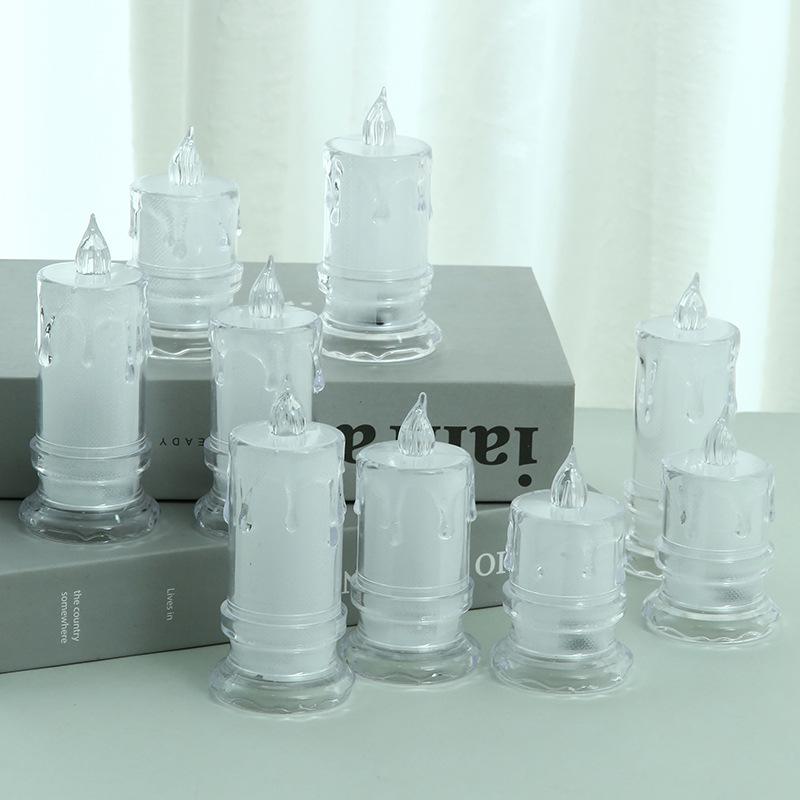 LED Simulated Candle: Transparent Tear Design, Creative Night Light for Birthday Decor