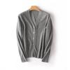 Elegant Merino Wool V-Neck Cardigan - Women's Lightweight Autumn Sweater