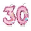 Birthday Number Candles Pink Butterfly Cake Topper Children's Birthday Candles for Girls